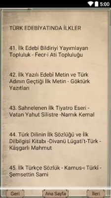 TYT ve AYT İçin Edebiyatımızda İlkler android App screenshot 1